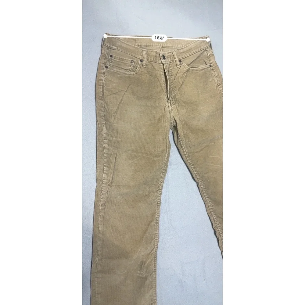 Levis 514 Straight Fit Corduroy Pants Khaki Tan PC9-00514-0796 Mens 33x30